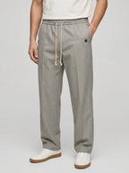 Wool Trousers Men Relaxed Straight