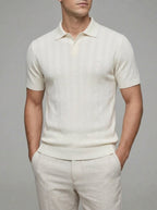 Wool Knit Polo Shirt Men