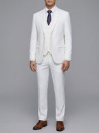 Elegant 3-Piece Wedding Suit Men Wool Slim-Fit