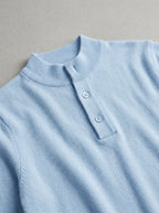 Merino Wool Polo Jumper Men Sweater