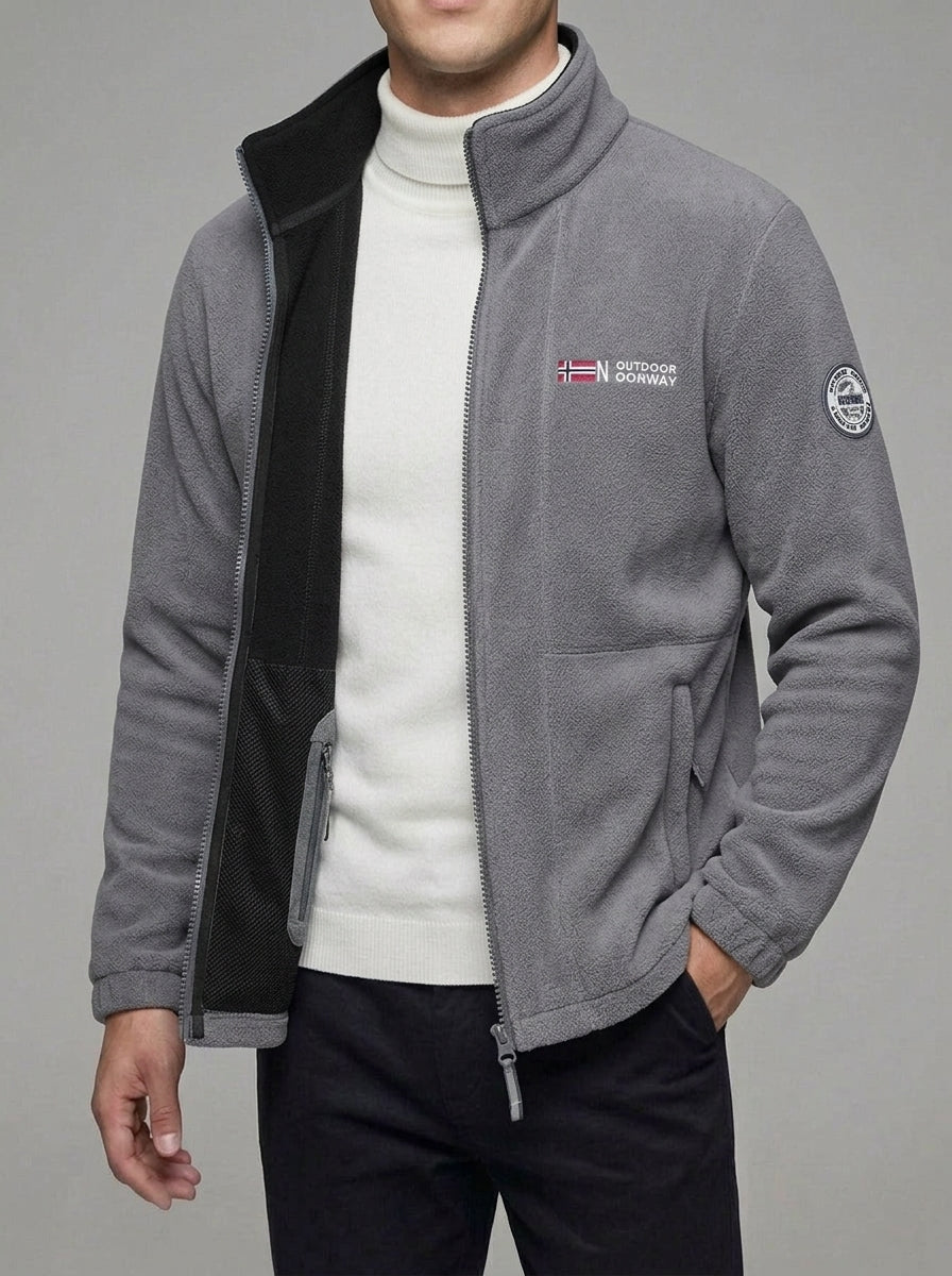 Fleece Jacket Men's Outdoor Soft Warm Protective Collar