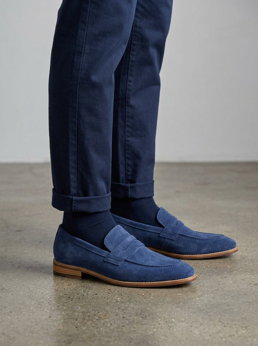 Mens Brown Leather Penny Loafers