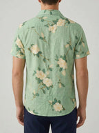 Cotton Floral Short Sleeve Shirt Men