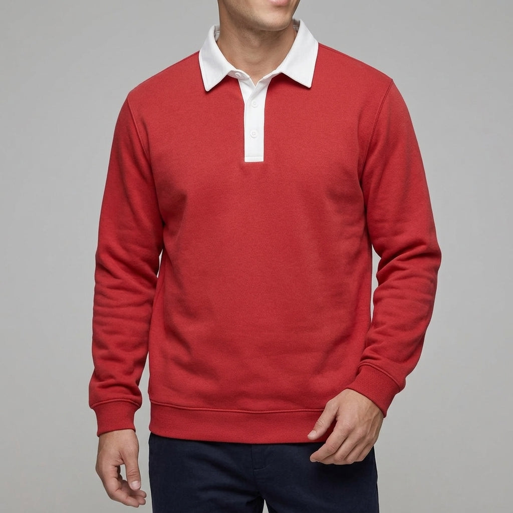 Rugby Shirt Blue – Cotton Contrast Collar