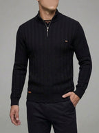 Ribbed Quarter Zip Sweater Men – Textured Wool