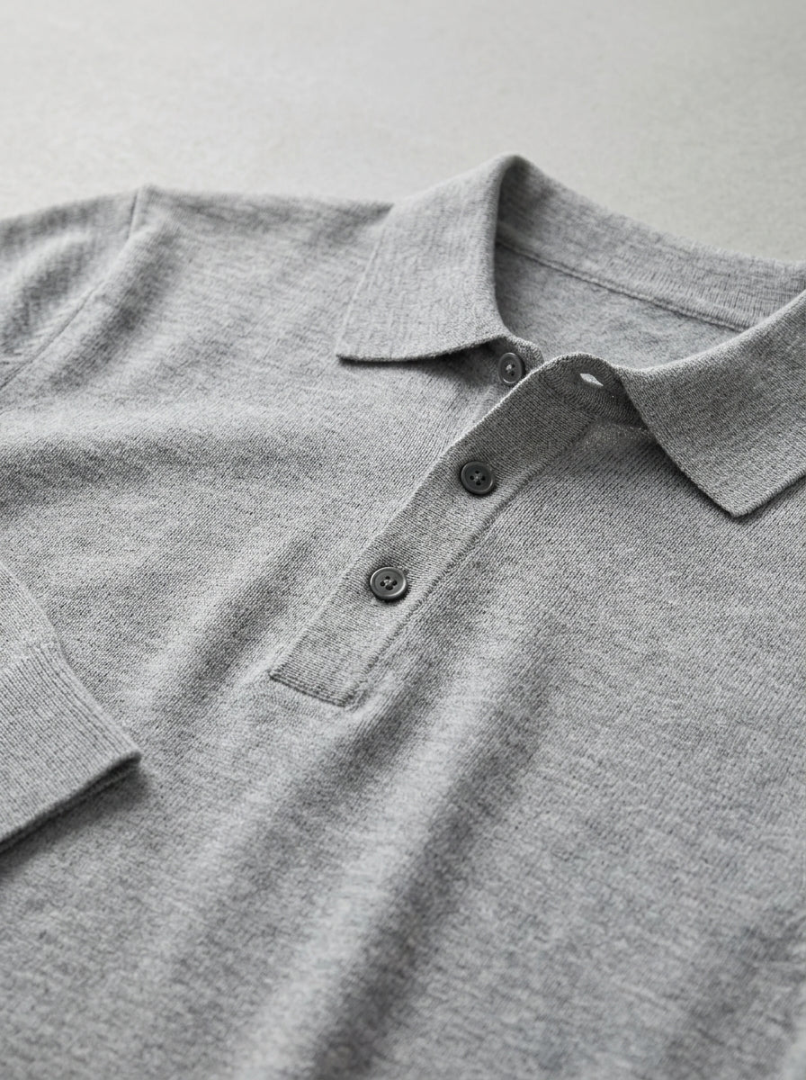 Belessia Merino Wool Polo Shirt  - Soft Knit Men