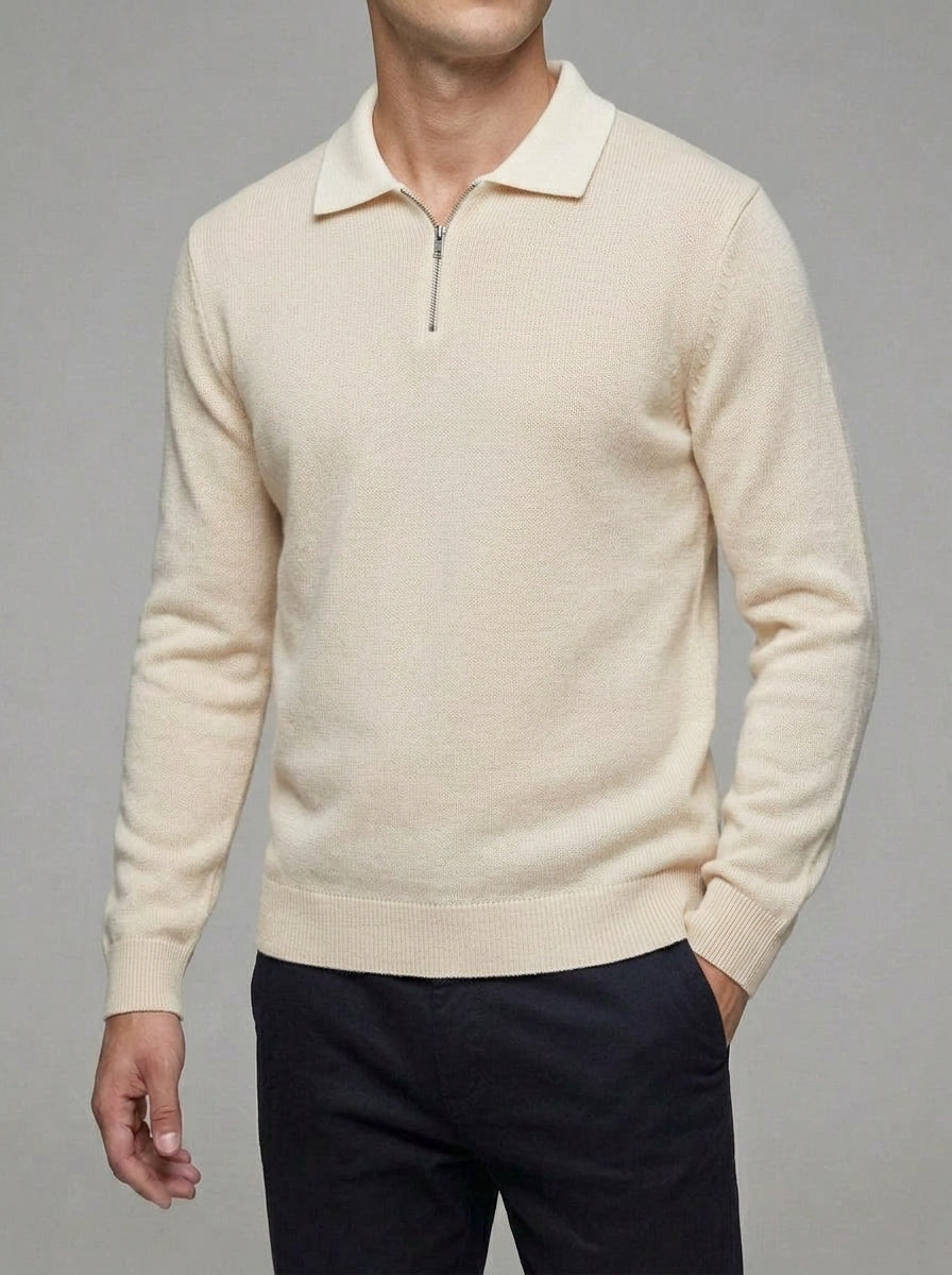 Belessia Old Money Zip Sweater  - Luxury Wool  Knit