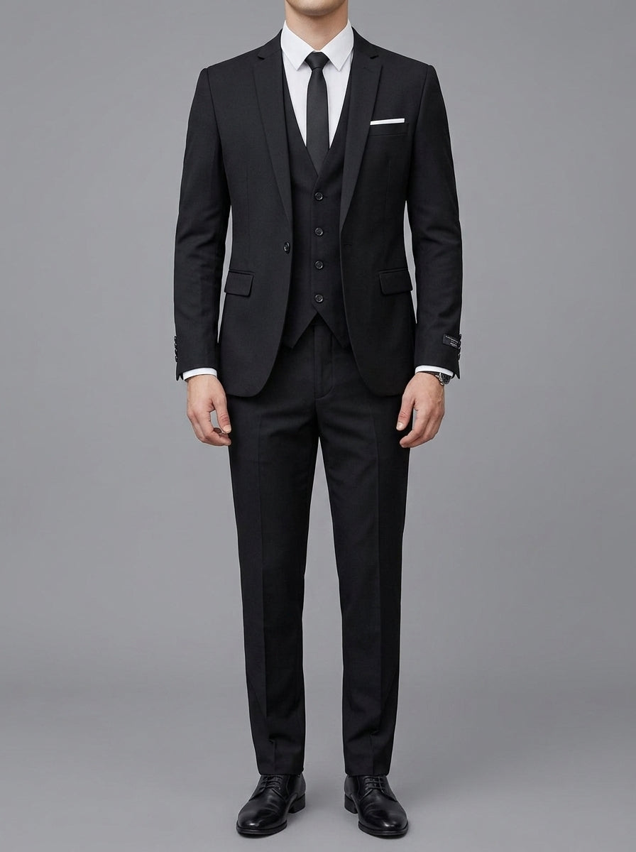 Wool Classic 2-Piece Suit Men Slim Fit