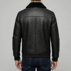 Men's Wool Zip Coat Slim Fit Fur Collar