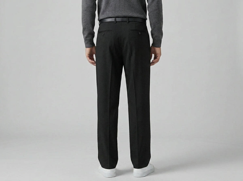 Stretch Tailored Trousers Men Wool Dress Pants