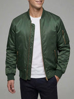 Men's Leather Bomber Jacket – Aviator Style