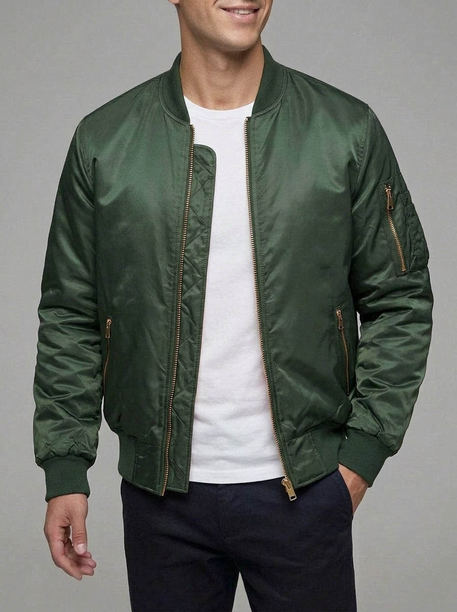 Men's Leather Bomber Jacket – Aviator Style