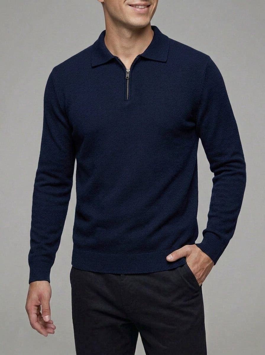 Belessia Old Money Zip Sweater  - Luxury Wool  Knit
