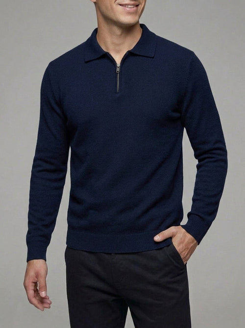 Belessia Old Money Zip Sweater  - Luxury Wool  Knit