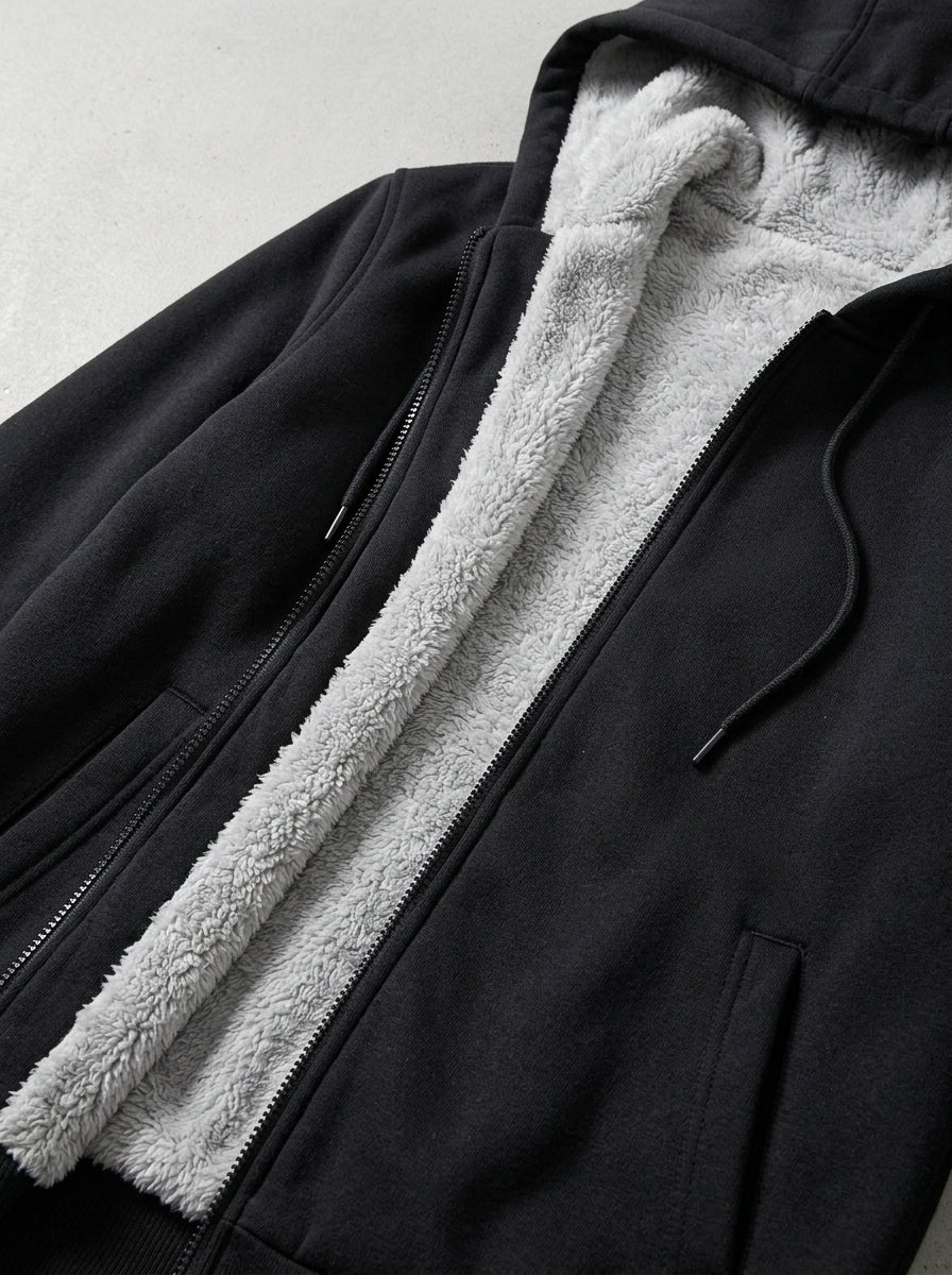 Fleece Zip Up Hoodie Men