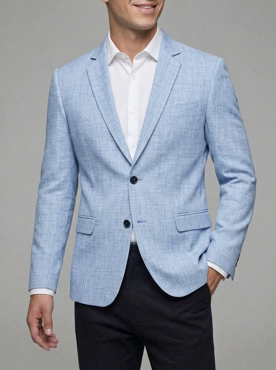 Slim-Fit Wool Suit Jacket Men Lightweight