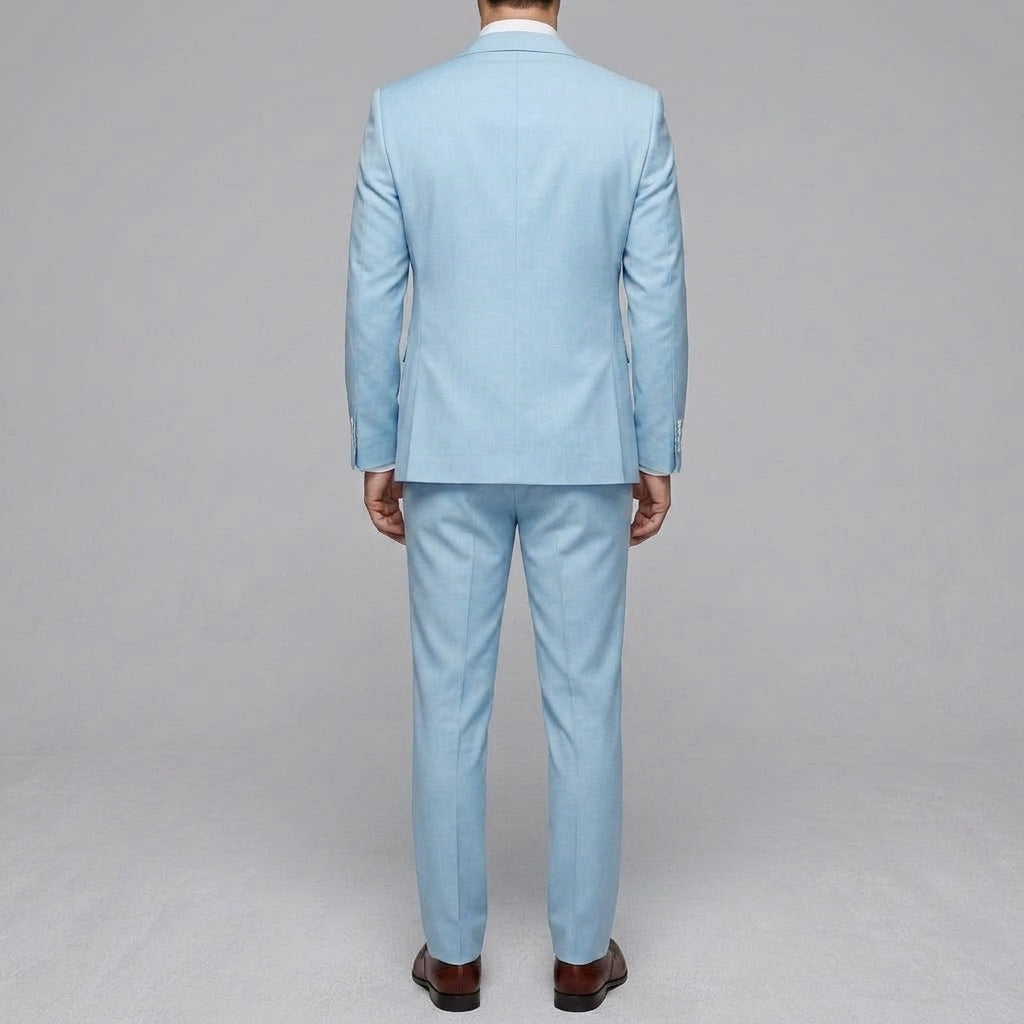 Elegant 3-Piece Wedding Suit Men Wool Slim-Fit