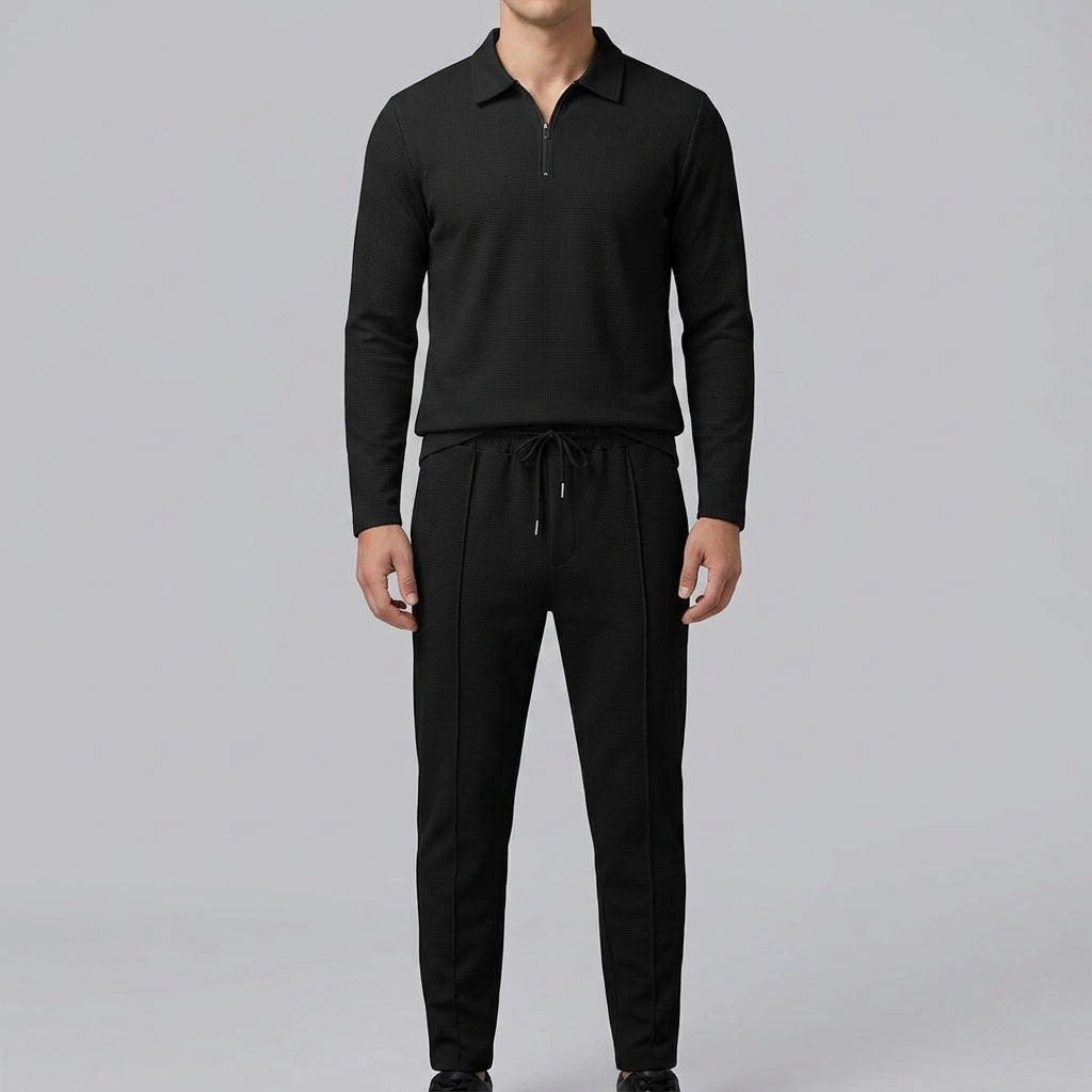 Polo Shirt & Trouser Set Men Cotton