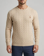Wool Cable Knit Sweater Men