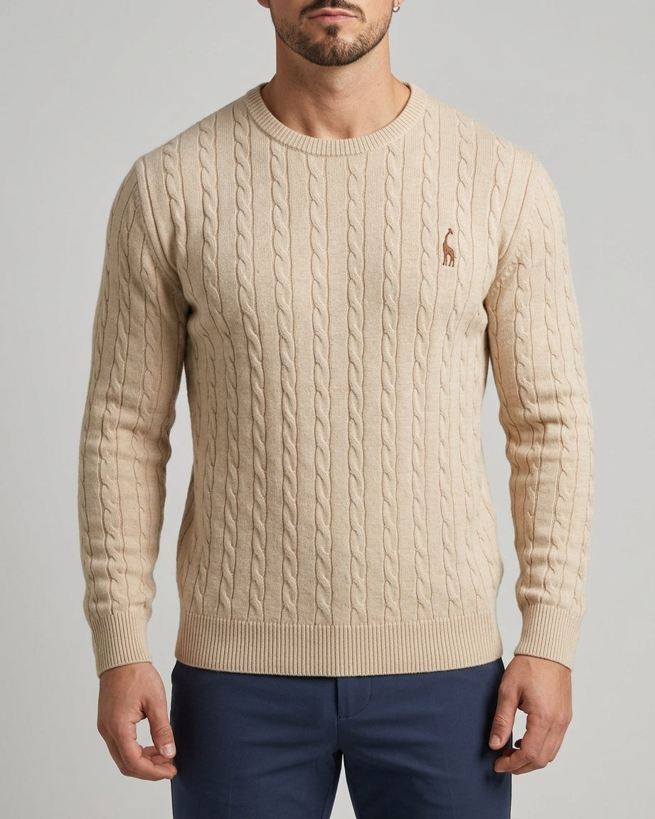 Wool Cable Knit Sweater Men