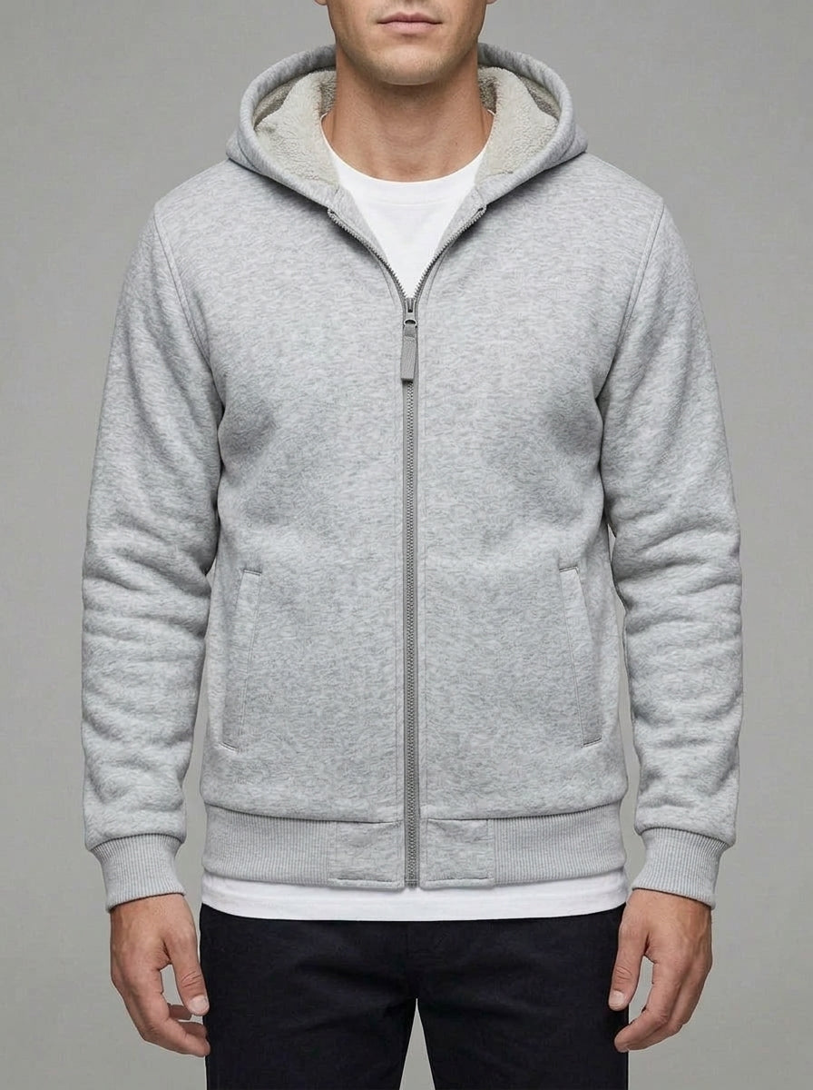 Fleece Zip Up Hoodie Men