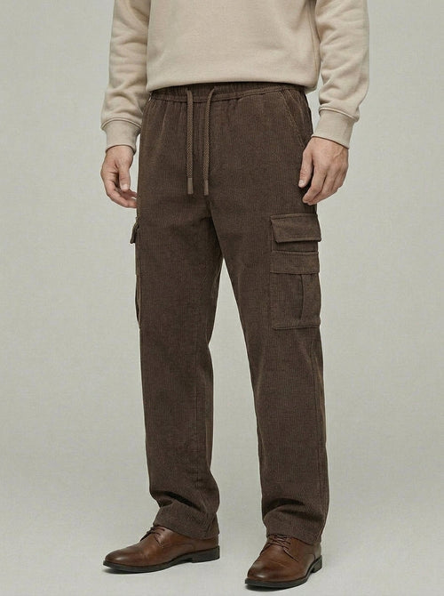 Cotton Cargo Trousers Men Stretch