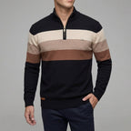 Wool Striped Quarter Zip Sweater Men