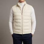 Fleece-Lined Wool Gilet Vest Men Lightweight Sleeveless