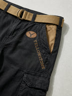 Cotton Chino Shorts Men Cargo Functional Pockets