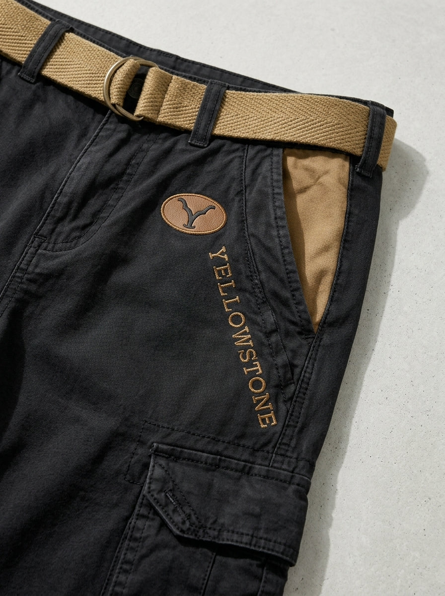 Cotton Chino Shorts Men Cargo Functional Pockets