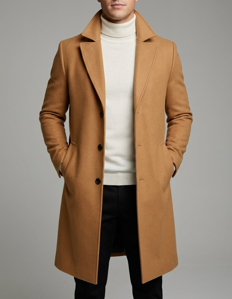 Ridgeford Trench Coat Mens – Wool Long Overcoat