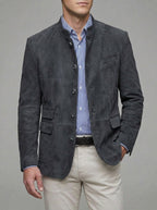 Wool Blazer Jacket Men Classic