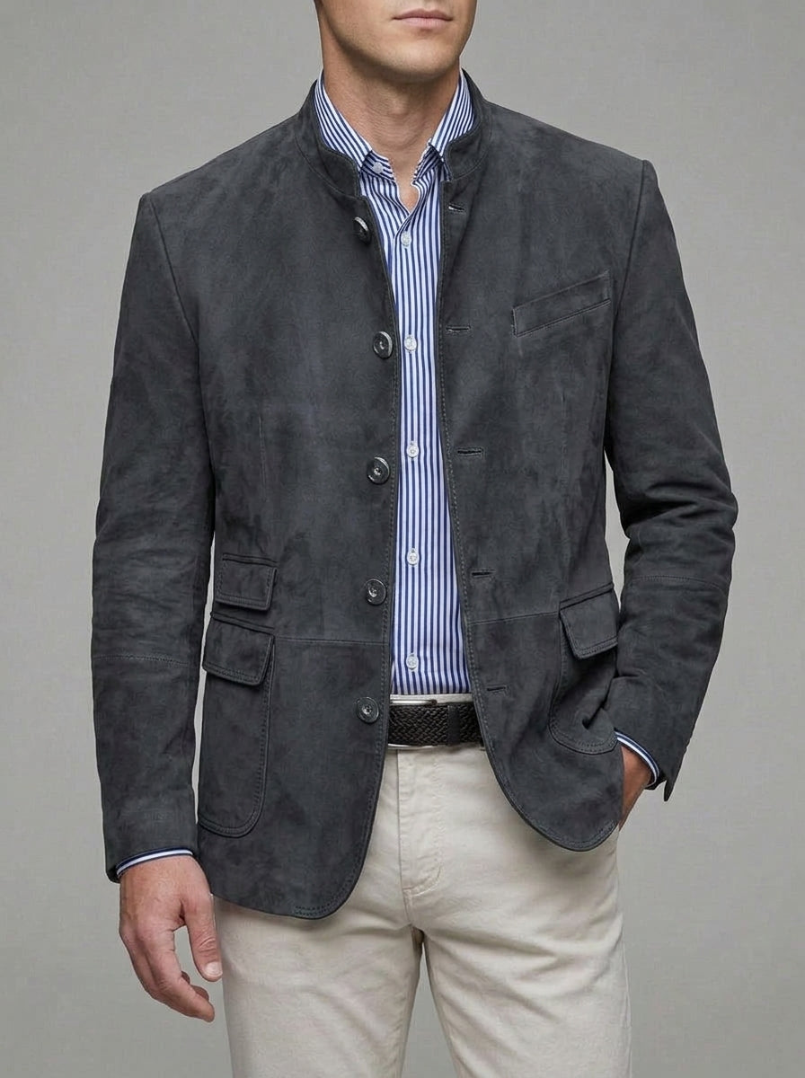 Wool Blazer Jacket Men Classic