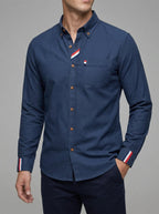 Cotton Long Sleeve Button Down Shirt Men