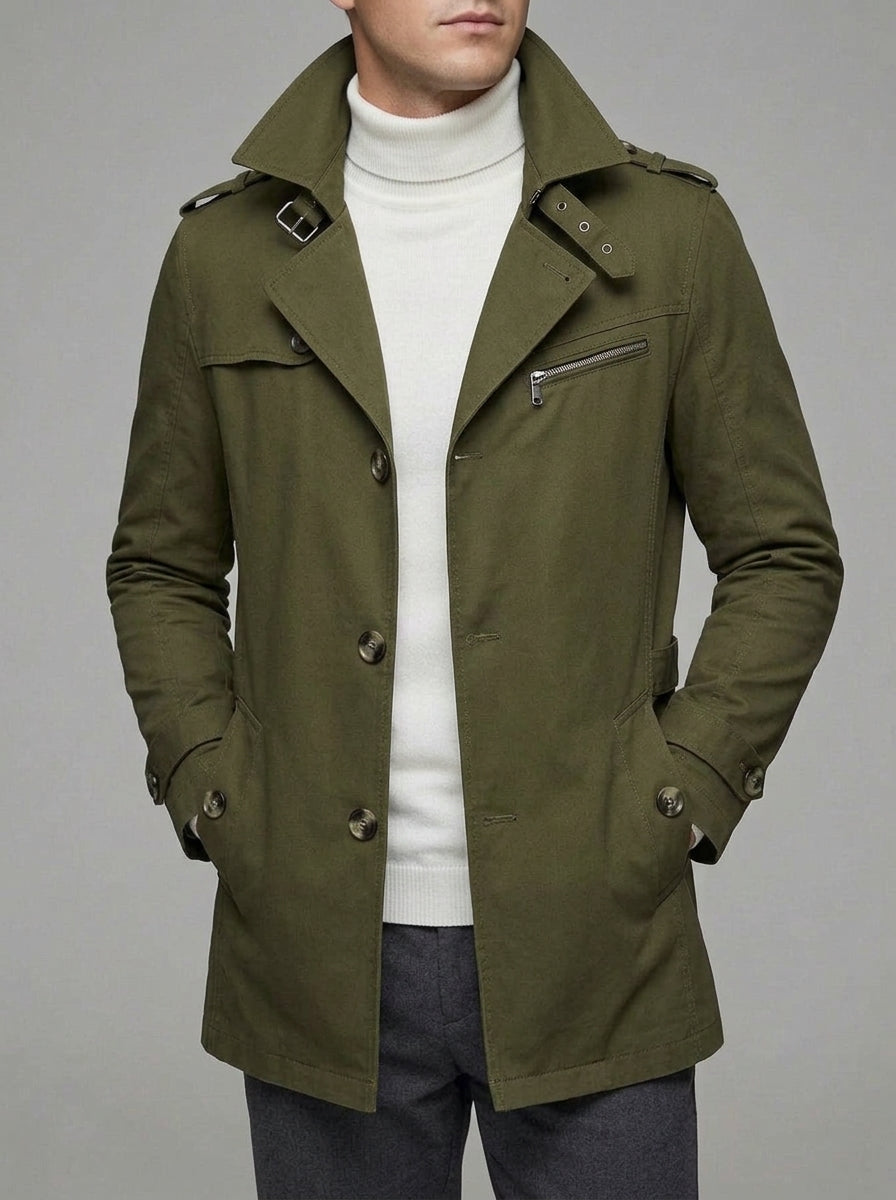 Weatherproof Wool Trench Coat Men Winter