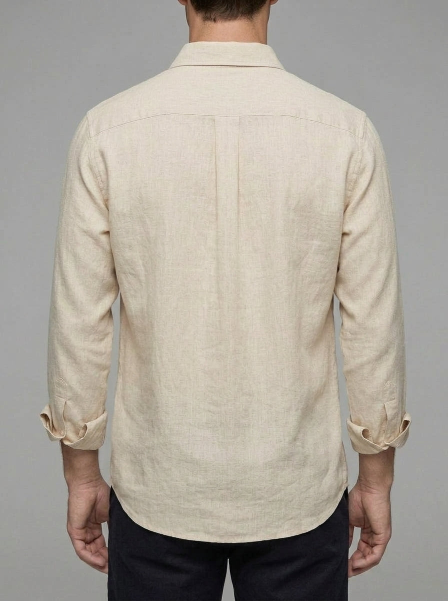 Linen Button-Up Shirt Men – Summer