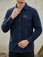 Wool Cargo Shirt Men Long Sleeve Outdoor