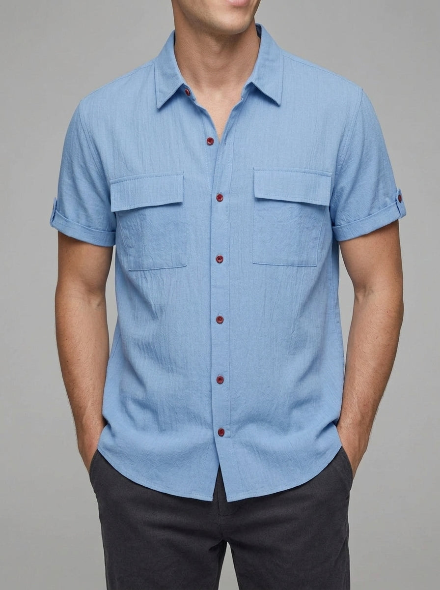 Cotton Linen Blend Shirt Men – Summer