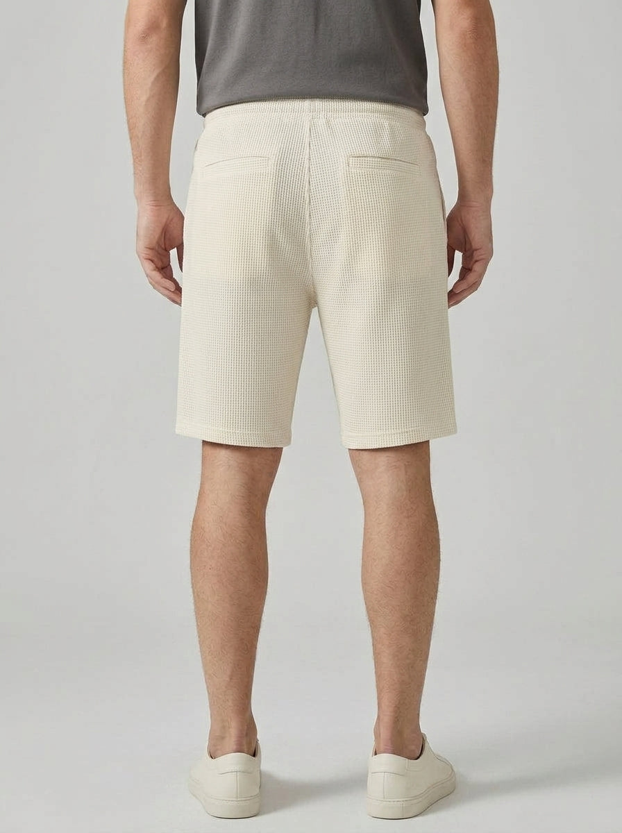 Cotton Chino Shorts Men Drawstring Side Pockets