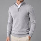 Wool Ribbed Quarter Zip Sweater Men