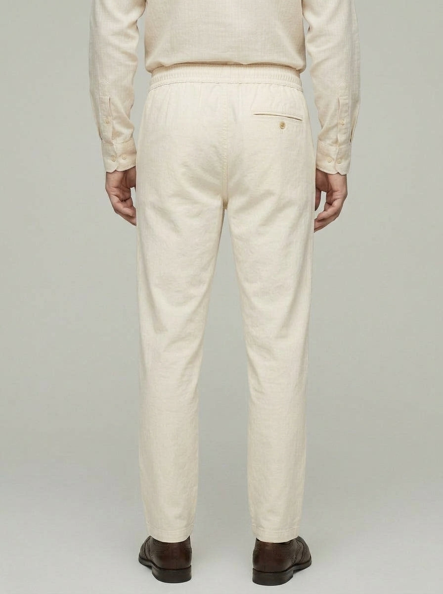 Cotton Straight Leg Trousers Men