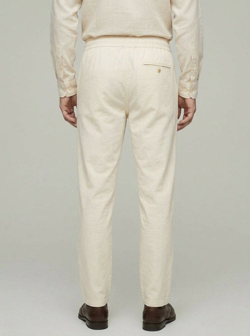 Cotton Straight Leg Trousers Men