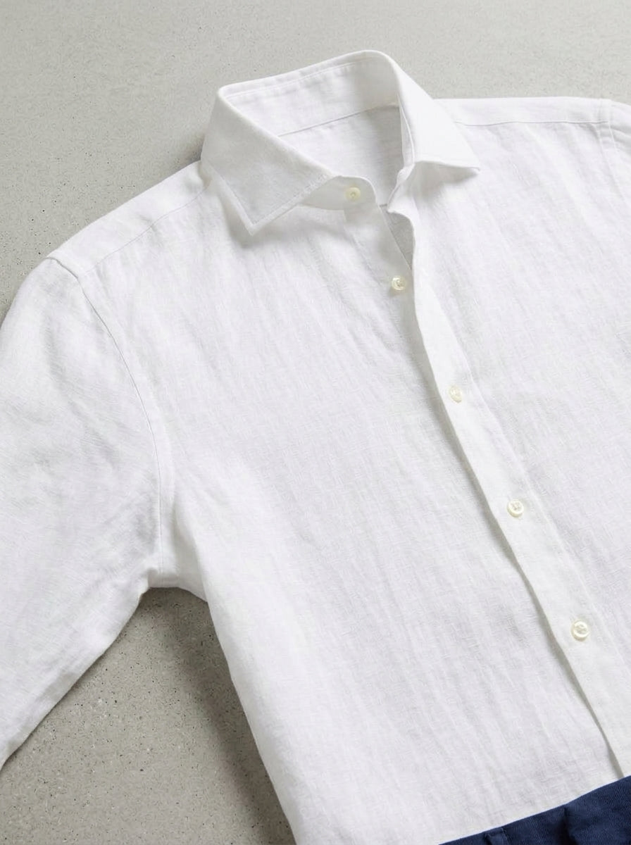 Linen Shirt Men – Spread Collar
