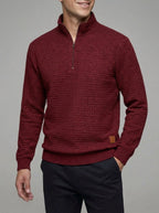 Ribbed Quarter Zip Sweater Men – Wool Pattern