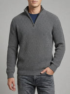 Ribbed Half Zip Jumper Men – Wool