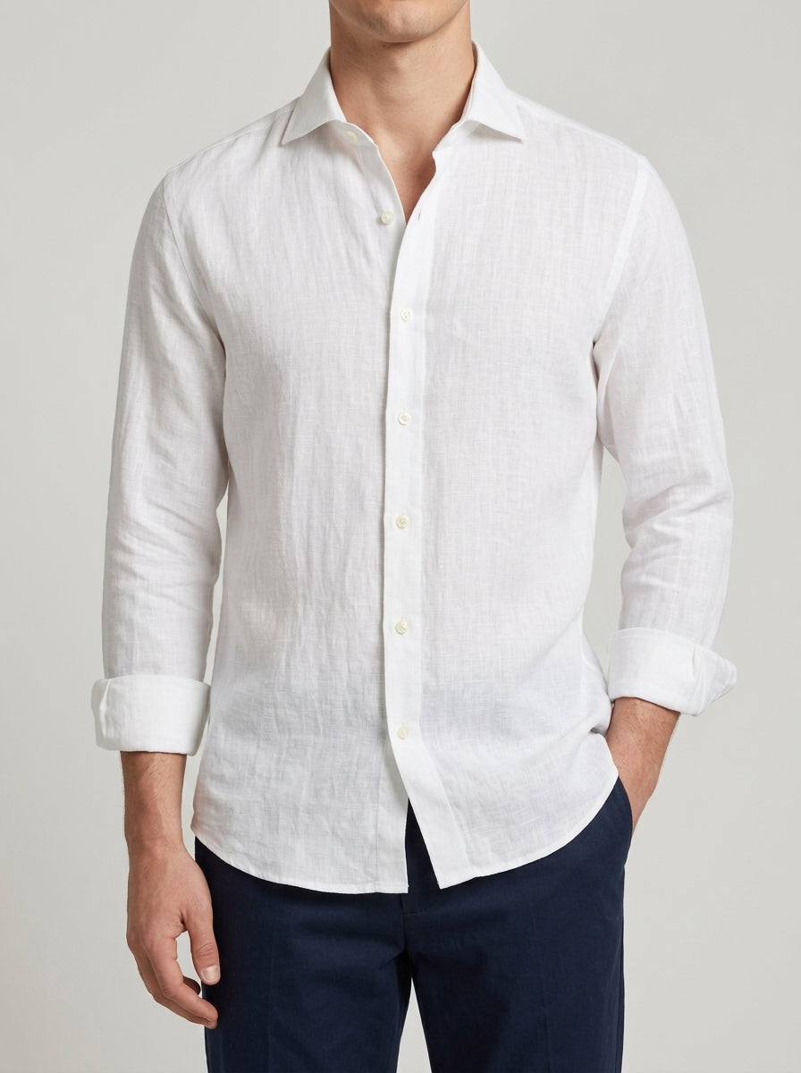 Linen Shirt Men – Spread Collar