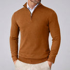 Wool Ribbed Quarter Zip Sweater Men