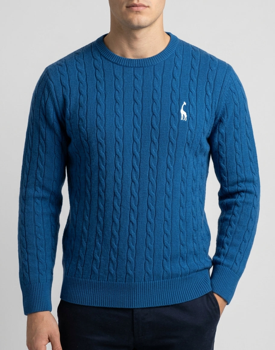 Wool Cable Knit Sweater Men