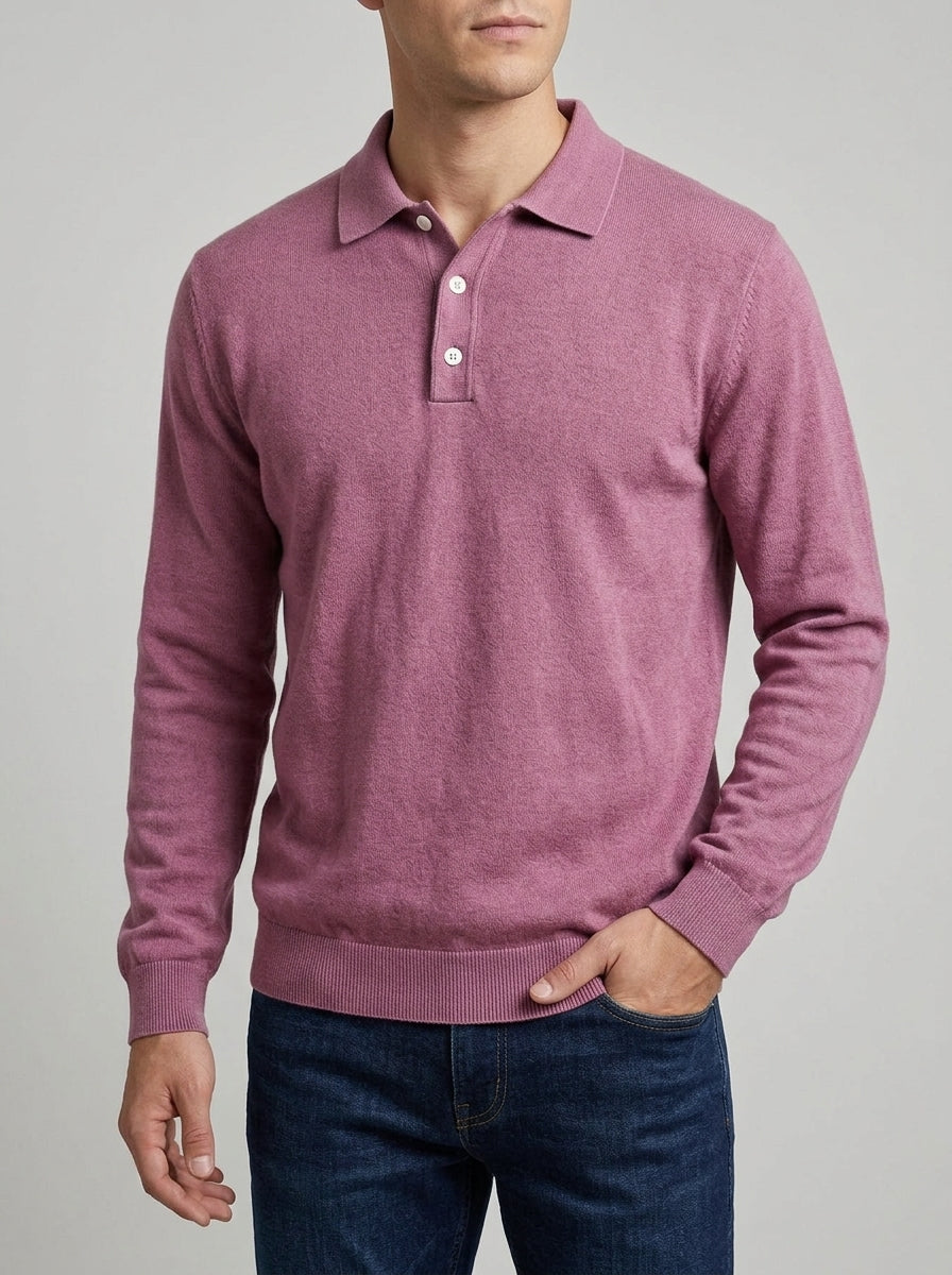 Wool Long Sleeve Polo Men – Comfortable Layering