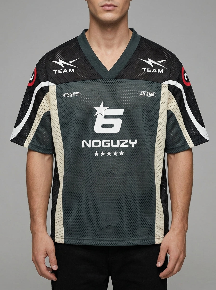 Mesh Football Jersey Men V-Neck Retro